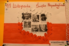 Praca  Gminnego Konkursu Plastycznego pn. „Kocham Polskę – Droga do Niepodległości- Biało-czerwona Orawa”