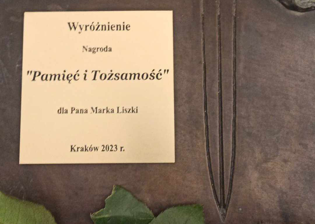 Nagroda Województwa Małopolskiego "Pamięć i Tożsamość" dla Marka Liszki.